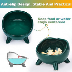Cat Bowl Ceramic Raised Bowl For Cat/puppy, Angled Orthopedic Bowl For Adult Cat/kitten Fo