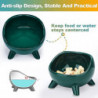 Cat Bowl Ceramic Raised Bowl For Cat/puppy, Angled Orthopedic Bowl For Adult Cat/kitten Fo