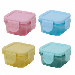 4Pcs Food Container Transparent Good Sealing Buckle Lid Design Stackable BPA-free Mini Fridge Crisper Storage Box