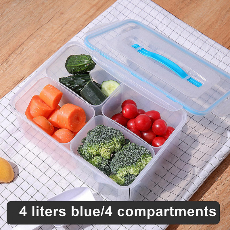 Sealing Food Storage Box with Lid Food Grade BPA Free Handle Design Transparent Fresh-Keeping Box Grain Container