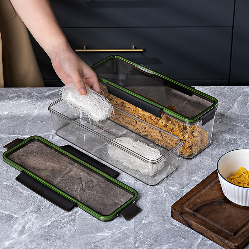 Rectangular Pasta Storage Box Large Capacity with Silicone Seal Moisture-Proof Visible Design Sealed Food Container Rectangular Pasta Storage Box Large Capacity with Silicone Seal Moisture-Proof Visible Design Sealed Food Container