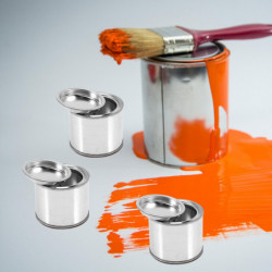 10Pcs Iron Round Paint Iron Practical Paint Storage Can Durable Ink Container for Storage(0.1L)