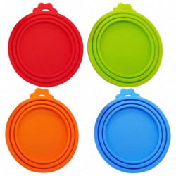 4pcs Pet Food Can Fresh-keeping Covers Silicone Can Lids Dog Food Can Covers