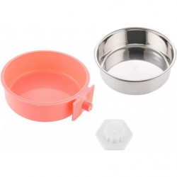 Cage pour chien Bol amovible En acier inoxydable Bol suspendu Cage pour animaux de compagnie Petit bol d’eau [...]