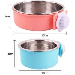 Cage pour chien Bol amovible En acier inoxydable Bol suspendu Cage pour animaux de compagnie Petit bol d’eau [...]