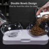 Double Cat Bowl Raised Stand Pet Food Water Bowls Pour Chien Chiot Transparent