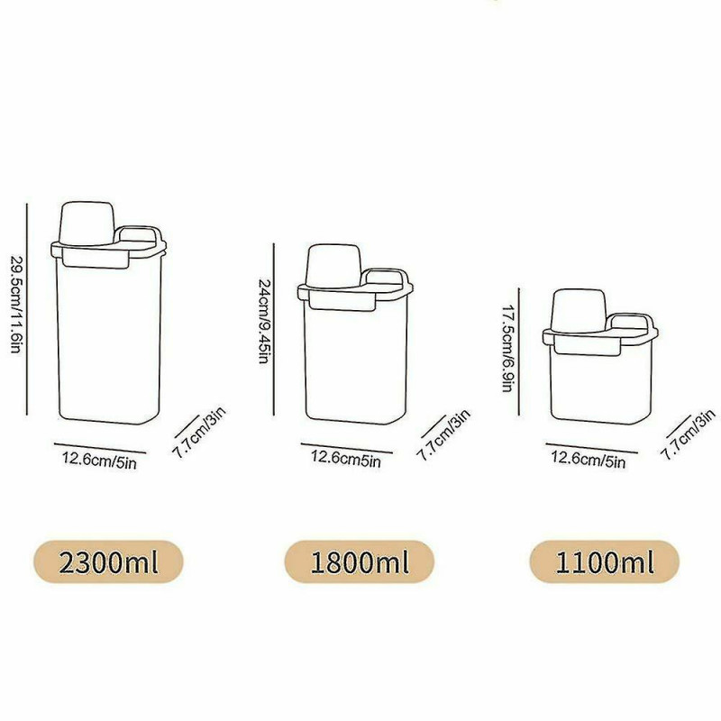 3 tailles de lessive en poudre Réservoir de stockage résistant à l’humidité Réservoir de stockage de détergent à [...]