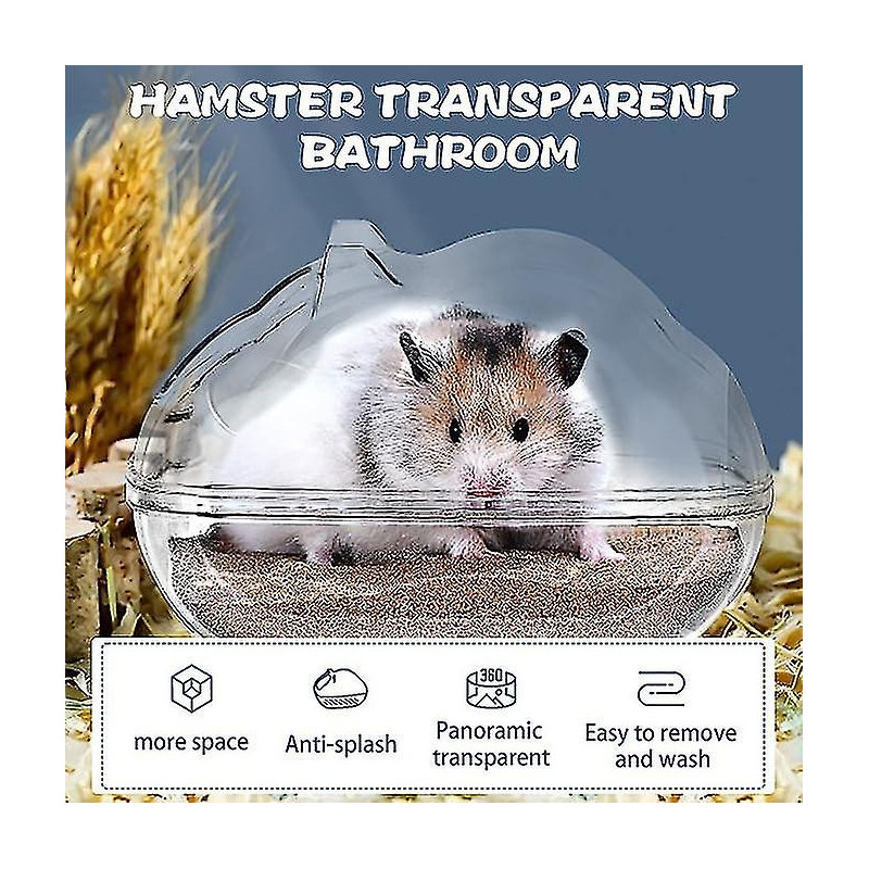 Hamster Sand Bath Container Small Pet Bathtub Sauna Toilet Washroom Box Small Animal Bathroom