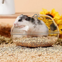 Hamster Sand Bath Container Small Pet Bathtub Sauna Toilet Washroom Box Small Animal Bathroom
