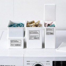 Small Plastic Container Storage Box With Lid Dust-proof Stackable Household Items For