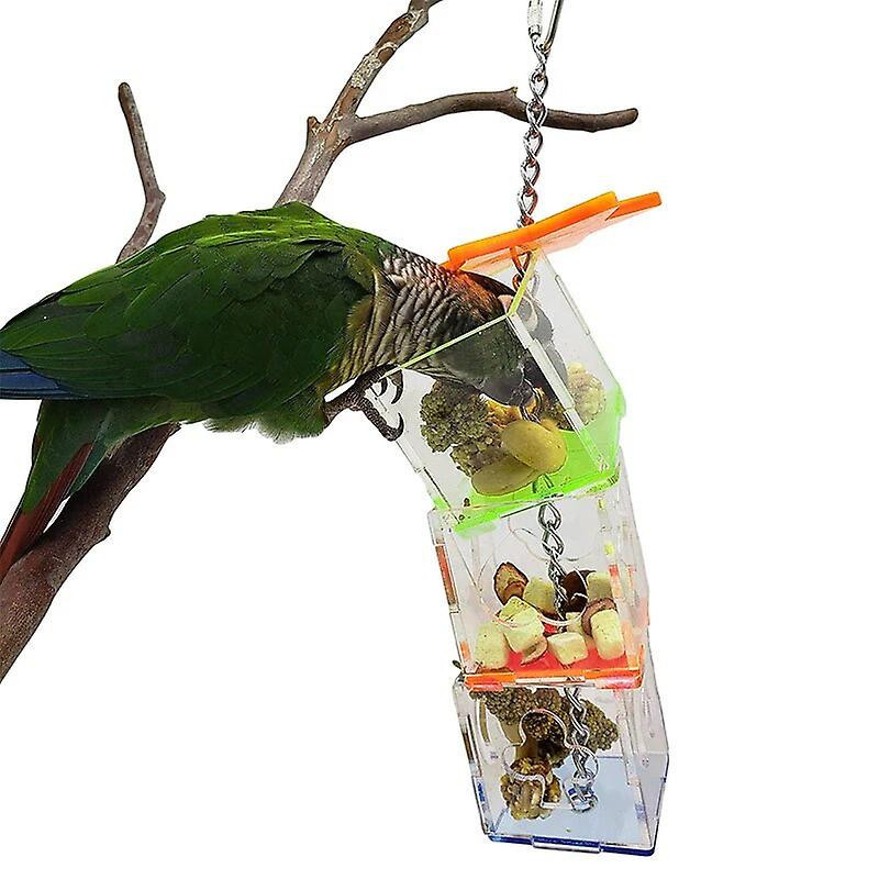 Transparent Parrots Food Feeder Transparent Acrylic Bird Feeder Food Holder Transparent Bird Treats Forage Box [...]