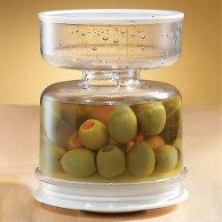 Pickle & Olive Jar Container avec passoire en plastique scellé étanche pour la maison Qian