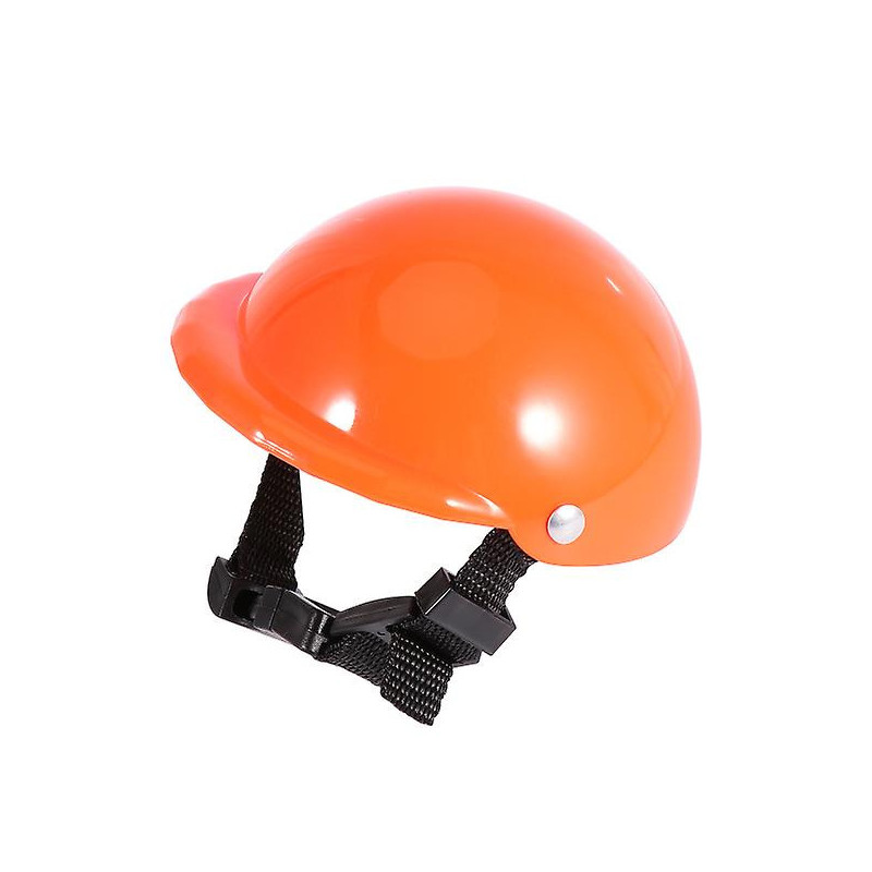 1pc Pet Puppy Dog Helmet Safety Hat Puppy Sun Rain Protection Pet Supplies (orange 4 Inches S)