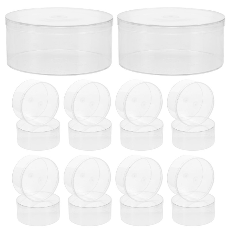 12pcs Transparent Food Container Reusable Plastic Snack Storage Box Airtight Dried Fruit Preservation Box