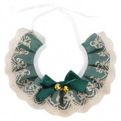1PC Pet Bell Lace Scarf Practical Pet Cat Dog Rabbit Neckerchief (M (25-30CM)