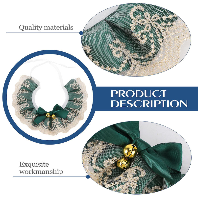 1PC Pet Bell Lace Scarf Practical Pet Cat Dog Rabbit Neckerchief (M (25-30CM)