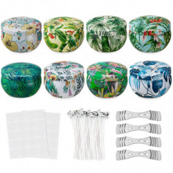 Boîtes en fer blanc vides, boîtes de conserves bocaux conteneurs et mèches autocollant