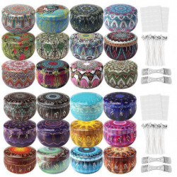 Boîtes en fer blanc vides, boîtes de conserves bocaux conteneurs et mèches autocollant