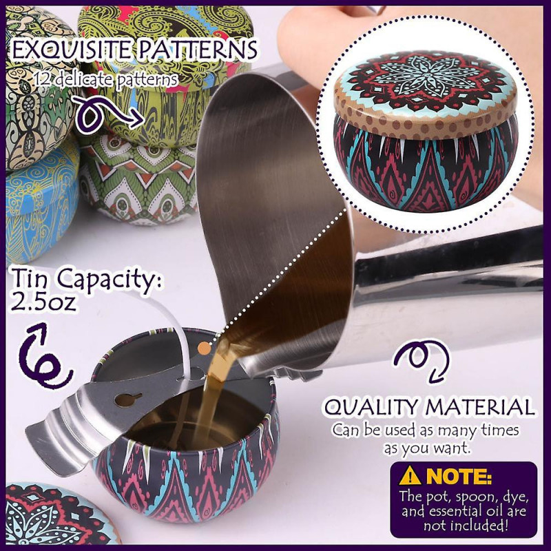 Boîtes en fer blanc vides, boîtes de conserves bocaux conteneurs et mèches autocollant