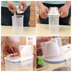 1.5l Portable Plastic Rice Storage Bin Sealed Food Storage Box Container