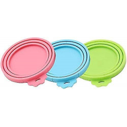 Three Universal Silica Gel Tank Lids For Pet Food Tanks - Dishwasher Safe - Box Lid For Dogs And Cats