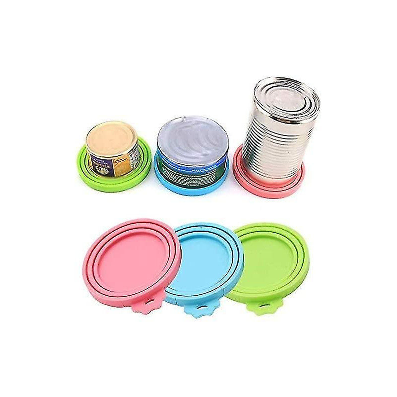 Three Universal Silica Gel Tank Lids For Pet Food Tanks - Dishwasher Safe - Box Lid For Dogs And Cats