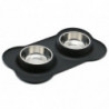 Nouveaux bols pour chiens Mangeoire en acier inoxydable à eau et à nourriture avec tapis en silicone résistant au [...]
