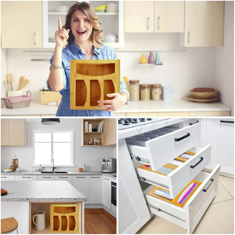 Plastic Bag Ziplock Bag Organizer Boxes Utility Household Bag Storage Bag Holder