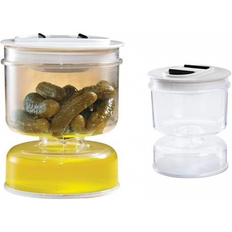 Pickle Jar With Strainer Flip, Olive Dispenser Dry Wet Cucumber Juice Separator Container For Airtight Food [...]