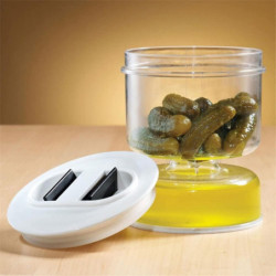 Pickle Jar With Strainer Flip, Olive Dispenser Dry Wet Cucumber Juice Separator Container For Airtight Food [...]