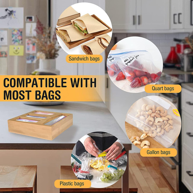 Plastic Bag Ziplock Bag Organizer Boxes Utility Household Bag Storage Bag Holder