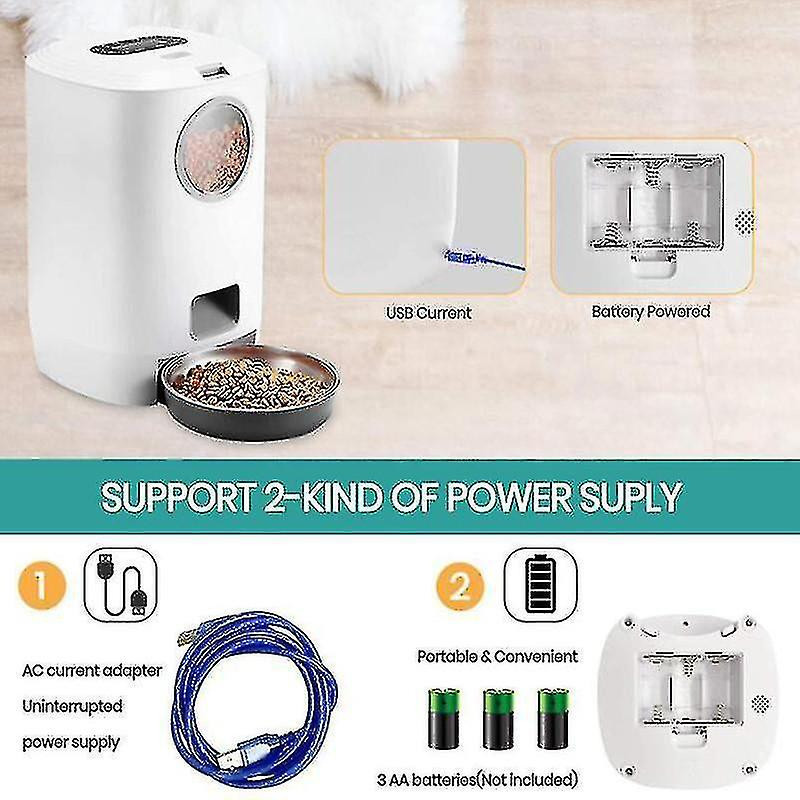 Hh 4.5l Pet Feeder Food Container Smart Automatic Pet Dog Cat Food Feeder Bowl