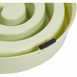 Bol interactif pour chien, plat pour animaux de compagnie Spiral Slow Feeder (rose et vert)