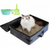 Cat Travel Litter Box with Lid and Handle Standard Portable Collapsible Litter Carrier for Cat 0(M,Black/Blue) M [...]