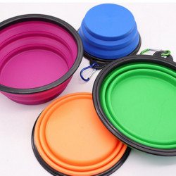 Pet Dog Cat Foldable Silicone Feeding Bowl Portable Lightweight Water Dish For Pet Dog Cat Kittens Puppy