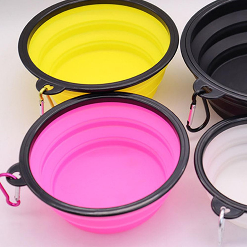 Pet Dog Cat Foldable Silicone Feeding Bowl Portable Lightweight Water Dish For Pet Dog Cat Kittens Puppy