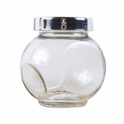 Round Glass Medium Candy Storage Jar With Lid Moisture-proof Fresh-keeping Box For Home Daily Food Storage