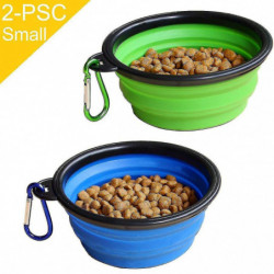 2 Pcs Collapcsble Dog Bowl