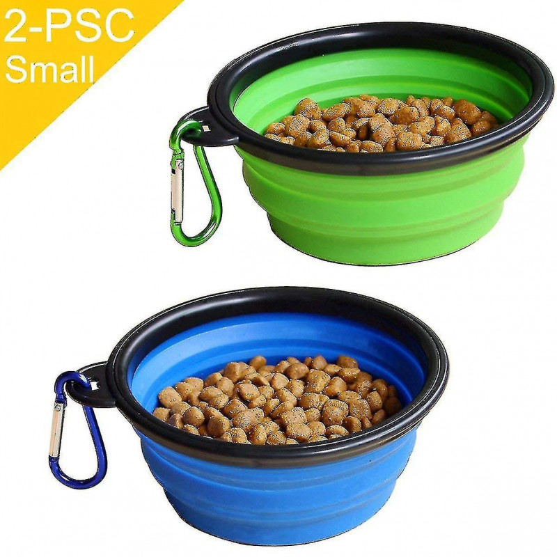 2 Pcs Collapcsble Dog Bowl