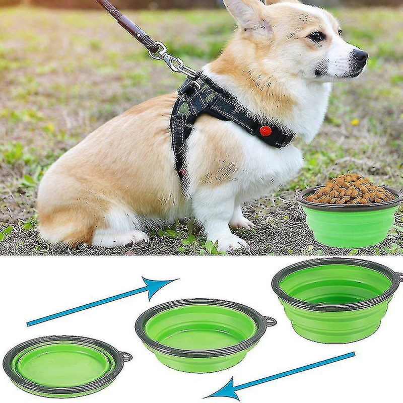 2 Pcs Collapcsble Dog Bowl