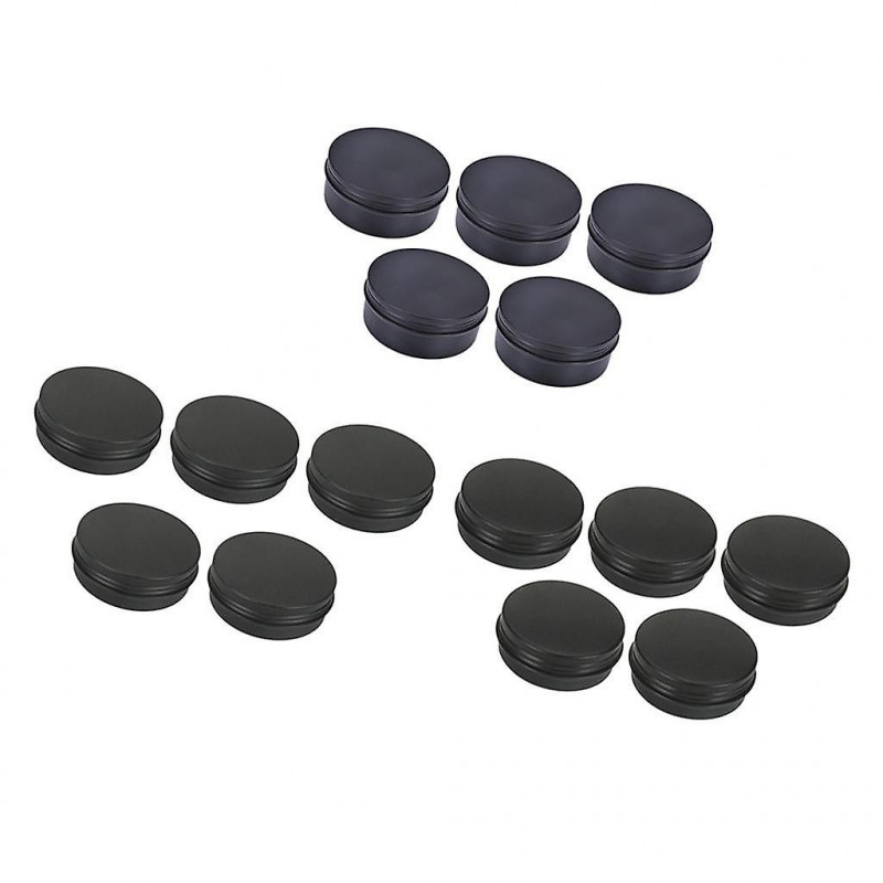 30ml / 60ml / 250ml récipient en boîtes en aluminium, 15 paquets ronds couvercle à vis pots boîtes de stockage en [...]