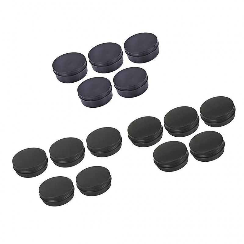 30ml / 60ml / 250ml récipient en boîtes en aluminium, 15 paquets ronds couvercle à vis pots boîtes de stockage en [...]