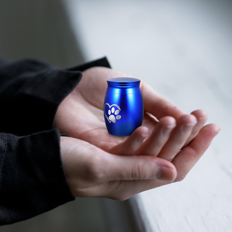 Stainless Steel Cat Urn Pet Bone Ash Container Dog Ashes Storage Casket