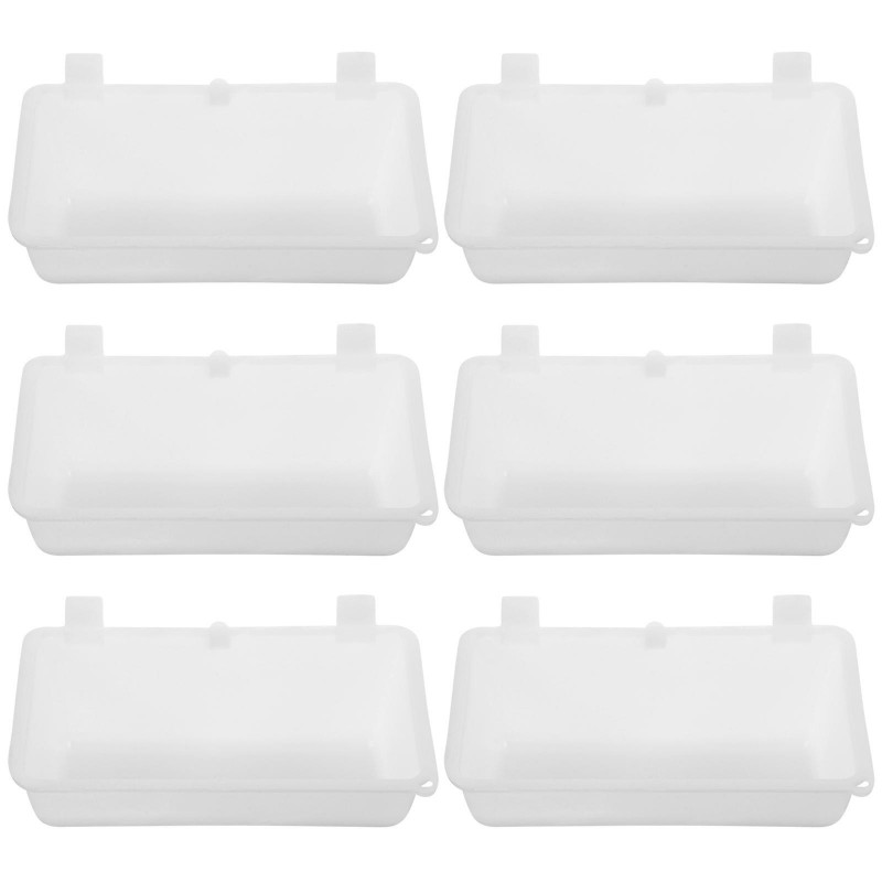 6pcs Pet Cage Hanging Feeder Thicken Plastic Food Holder for Pet Dog Food Water Bowl