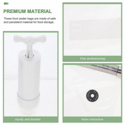 1 Set of Transparent Food Bag Convenient Vacuum Pouch Household Seal Bags Home Supply