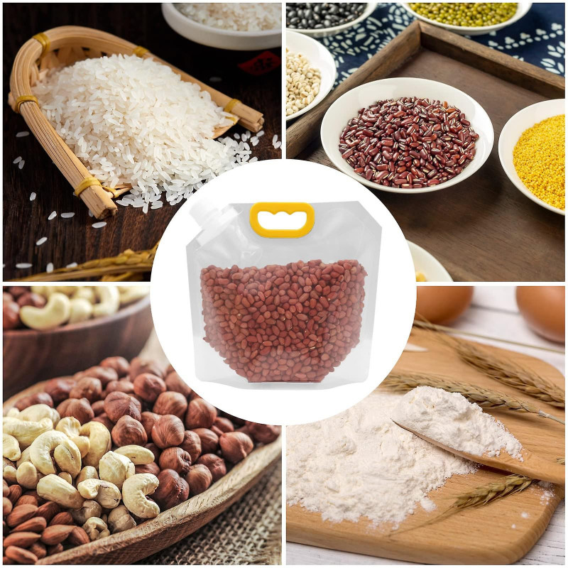 10pcs Grain Moisture Proof Sealed Bag,reusable Clear Grain Storage Suction Bags With Funnel
