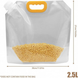10pcs Grain Moisture Proof Sealed Bag,reusable Clear Grain Storage Suction Bags With Funnel