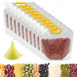 10pcs Grain Moisture Proof Sealed Bag,reusable Clear Grain Storage Suction Bags With Funnel