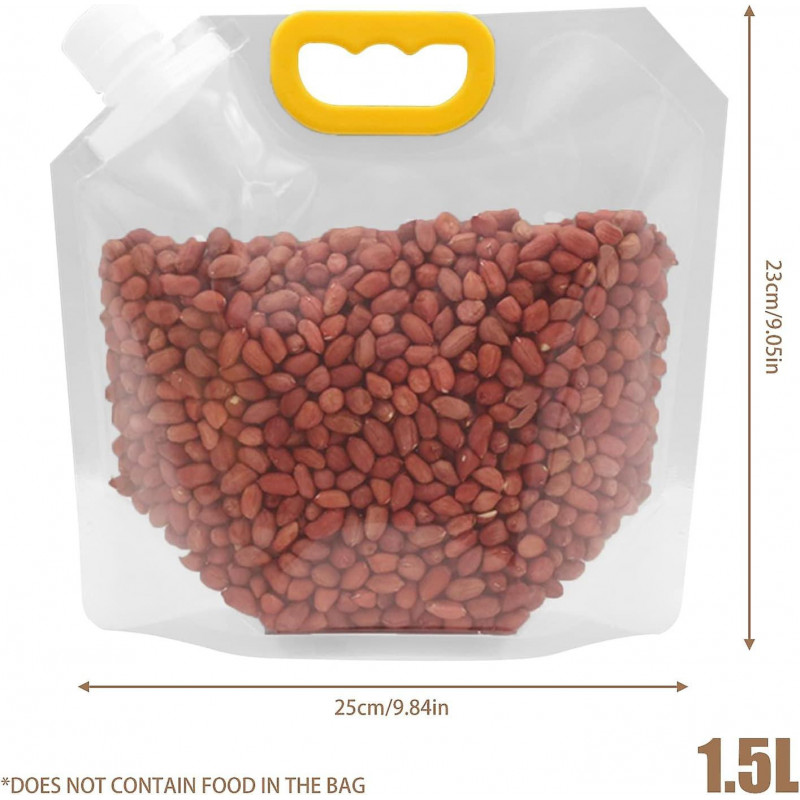 10pcs Grain Moisture Proof Sealed Bag,reusable Clear Grain Storage Suction Bags With Funnel