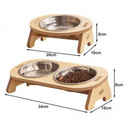 Pet Feeder Single/Double Cat Food Bowl with Anti-Knockover Design Dog Water Feeding Container for Sm